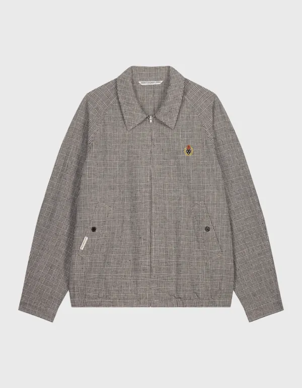 CREST WASHED CHECK BLOUSON JACKET / Ivory