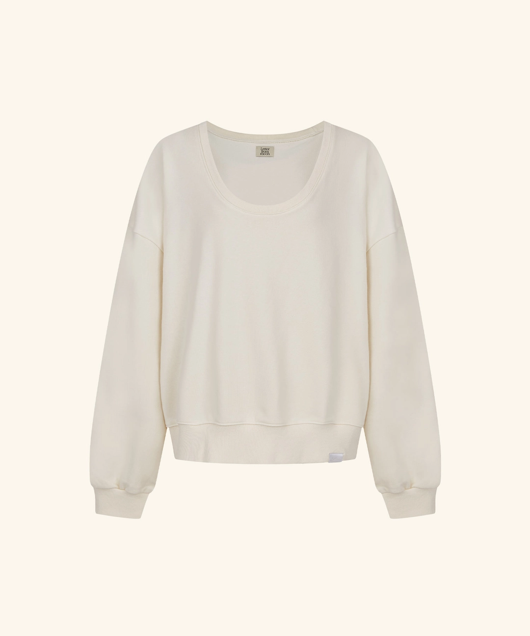 레터프롬문 [9/22 11:00am Coming soon] Letters Deep U-Neck Sweatshirt (Cream) 상품 이미지 1