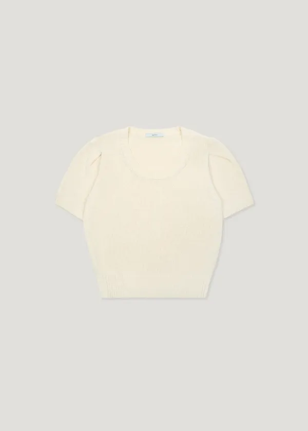 Scoop Neck Puff Knit_Butter