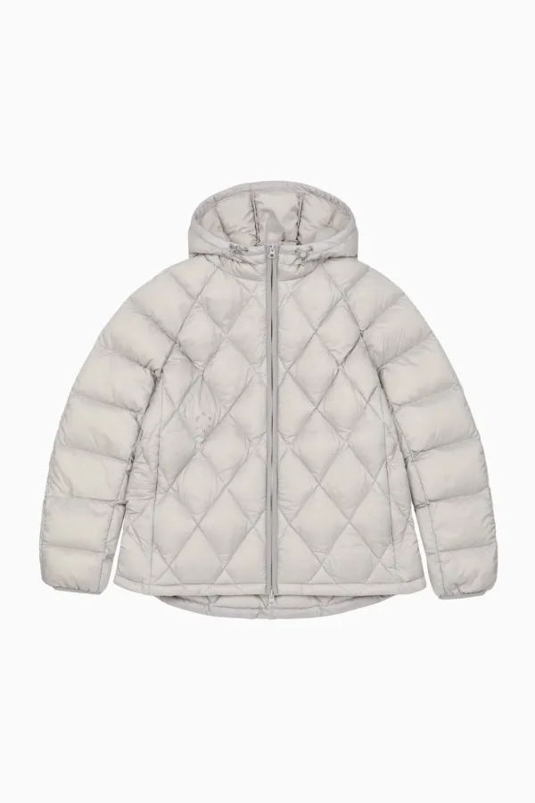 DIAMOND QUILTED DUCK DOWN, LIGHT GRAY