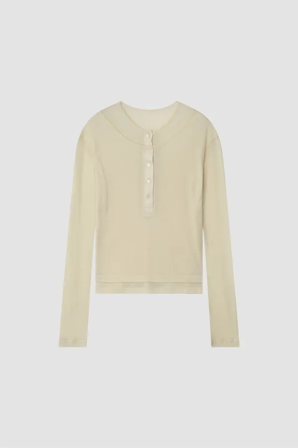 [2nd] Layered Long Sleeve T_Light beige