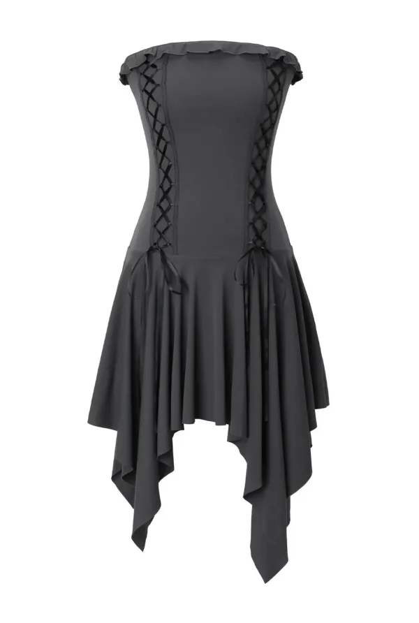 Stretch lace up dress