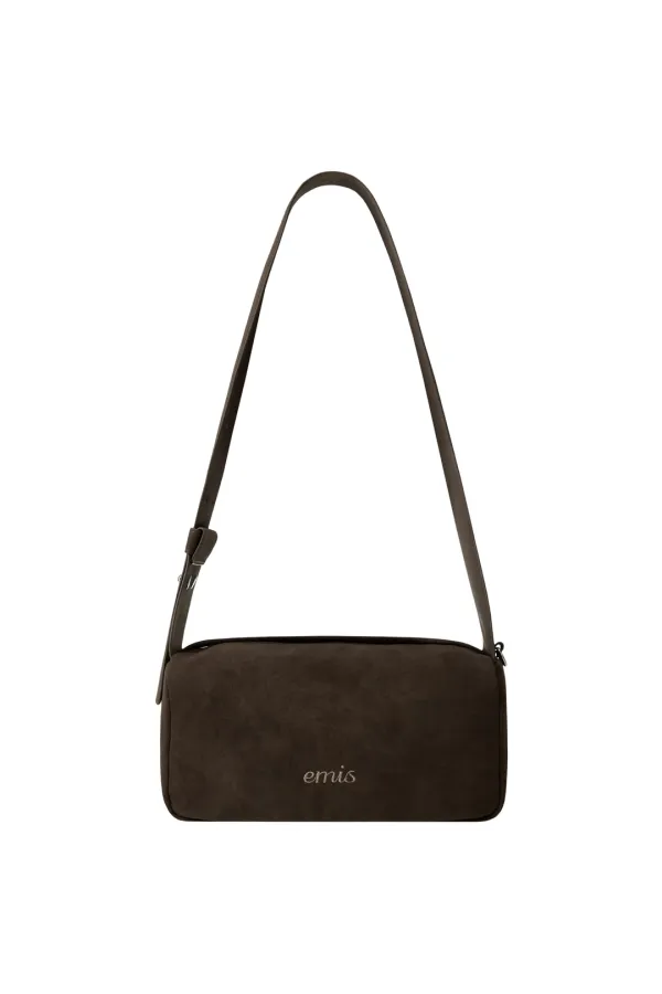 WIDE STRAP HOBO BAG-BROWN