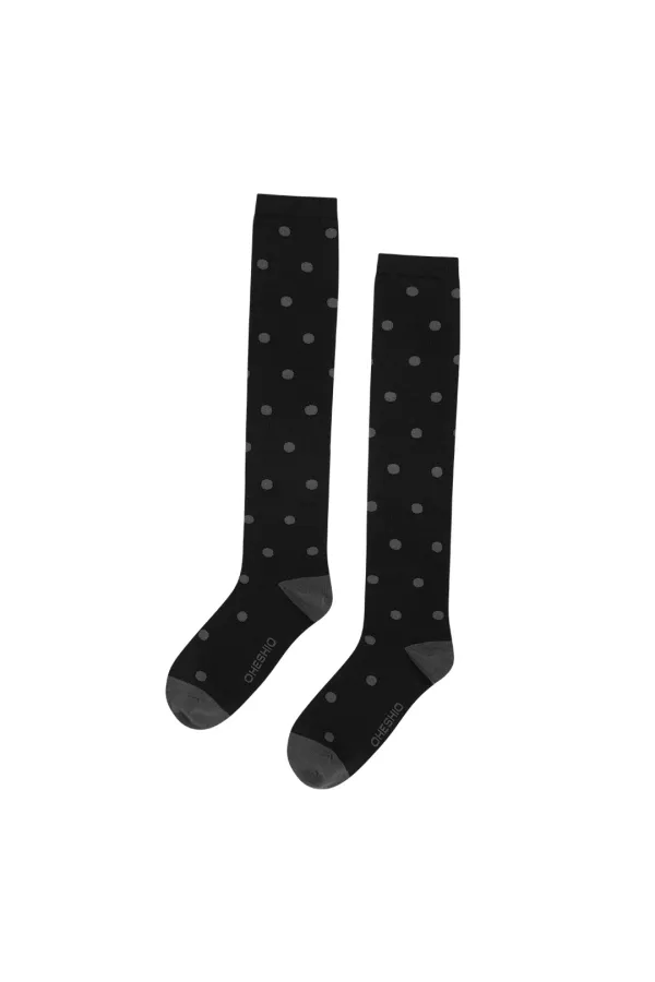DOT KNEE SOCKS, BLACK