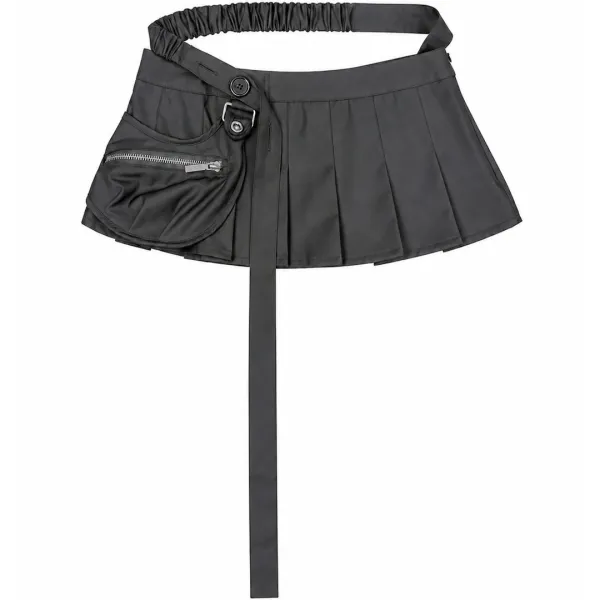 Utility pleated micro skirt (Charcoal)