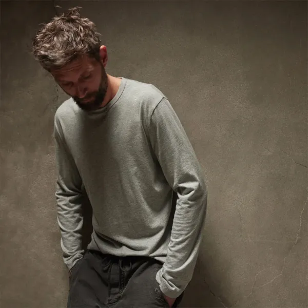 Long Sleeve Crew Neck - Heather Grey