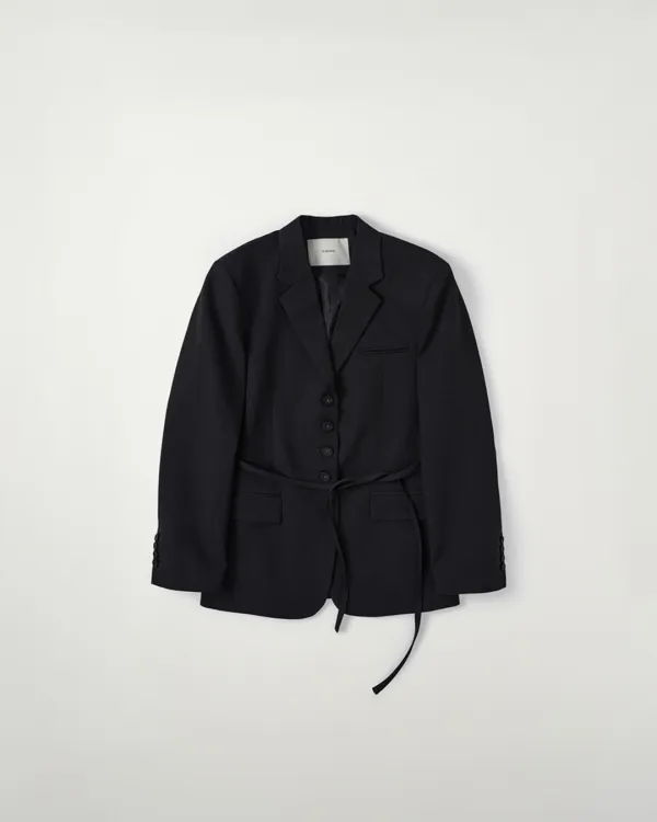 [10/21 순차배송] Belted Button Jacket [CHARCOAL]