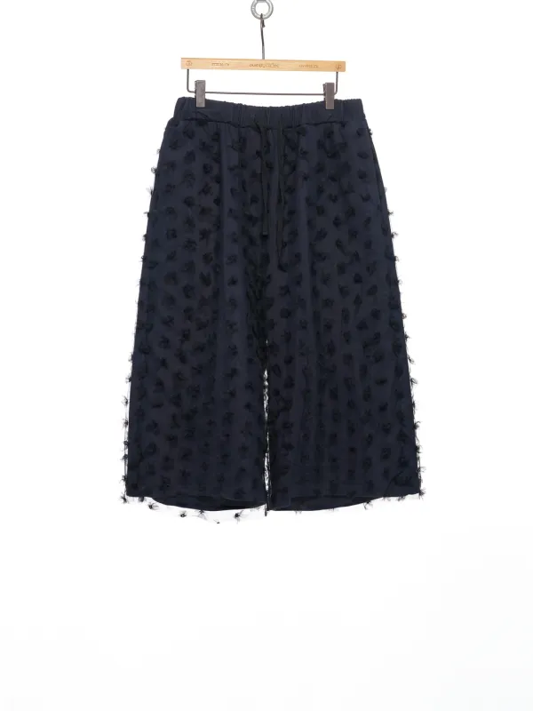PF25 BLACK FLORAL MESH LAYERED BERMUDA SHORTS