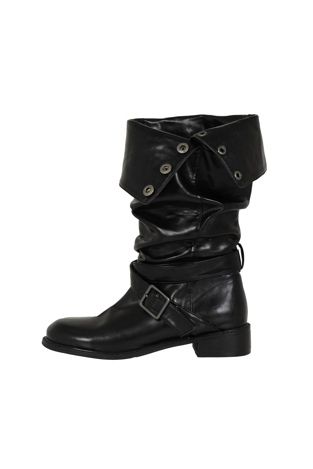 시너진 FOLDED BUCKLE BOOTS BLACK 상품 이미지 1