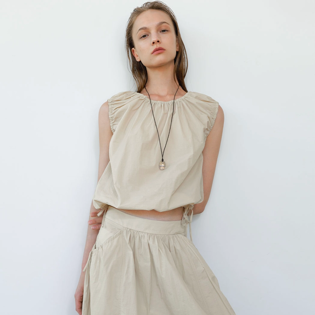 아뜰리에 나인 (BL-4323)MIA RIBBON SET-UP SHIRRING TOP 상품 이미지 2