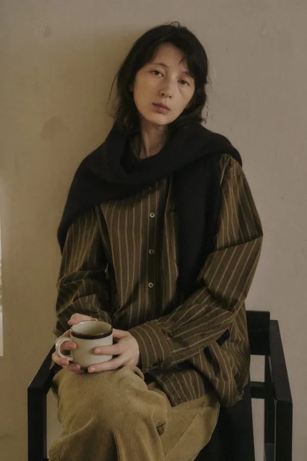 MAVEN STRIPE SHIRT_BROWN