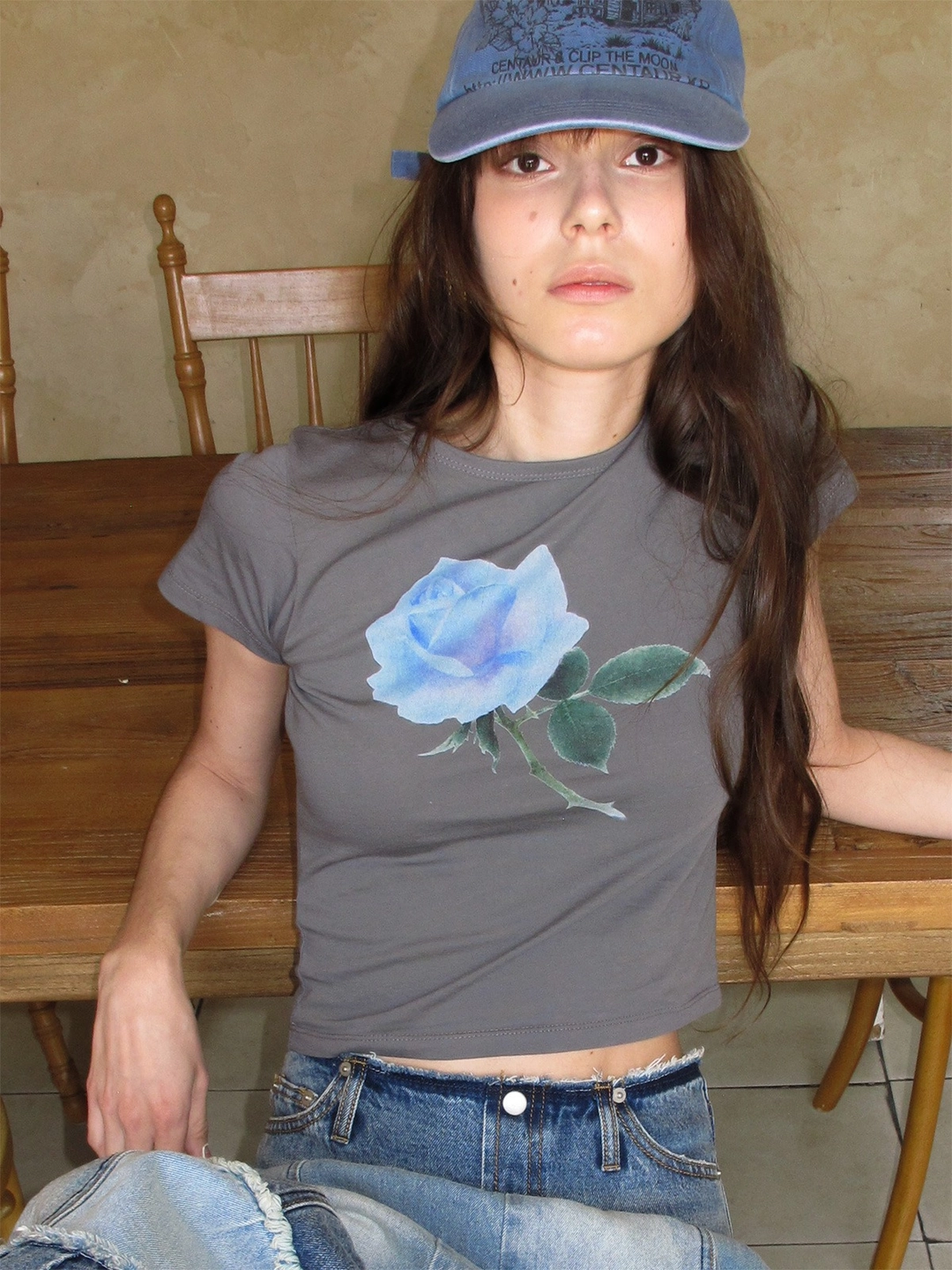 센토르 ROSI CROP T-SHIRT_CHARCOAL 상품 이미지 1