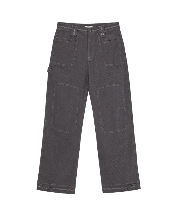 [10/1 예약발송] STRIPE WORK PANTS [CHARCOAL]