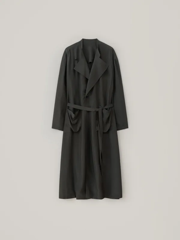 Sheer Trench Coat - Charcoal