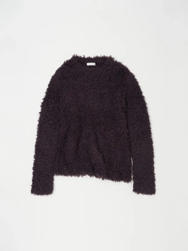OVERSIZED FUZZY SWEATER IN ASH PURPLE