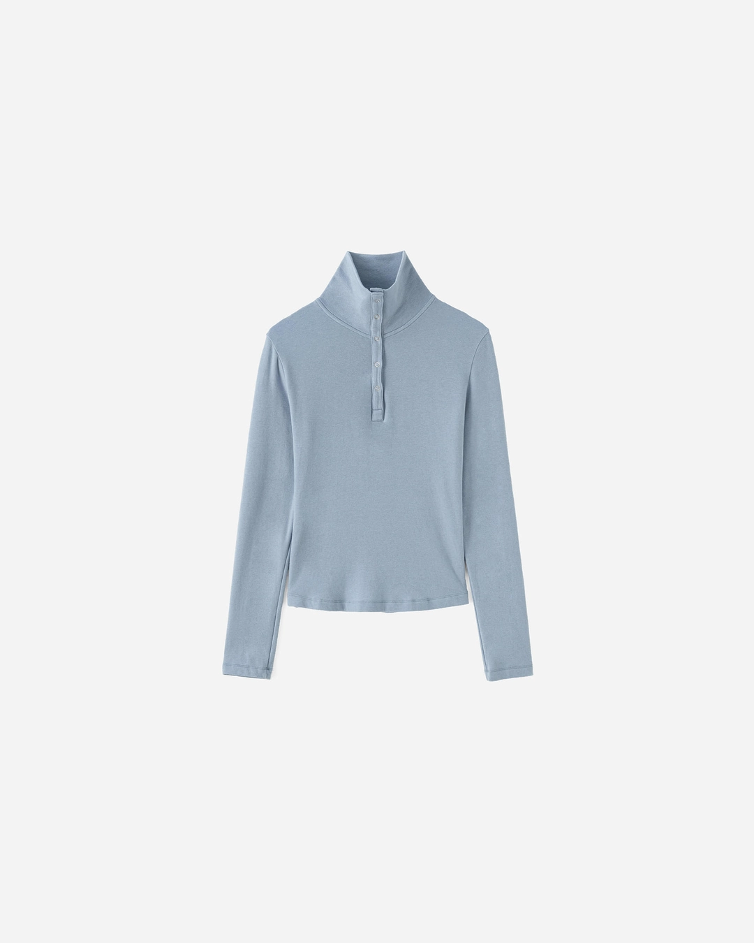 포유어아이즈온리 Demi High Neck Button T-shirt 상품 이미지 1