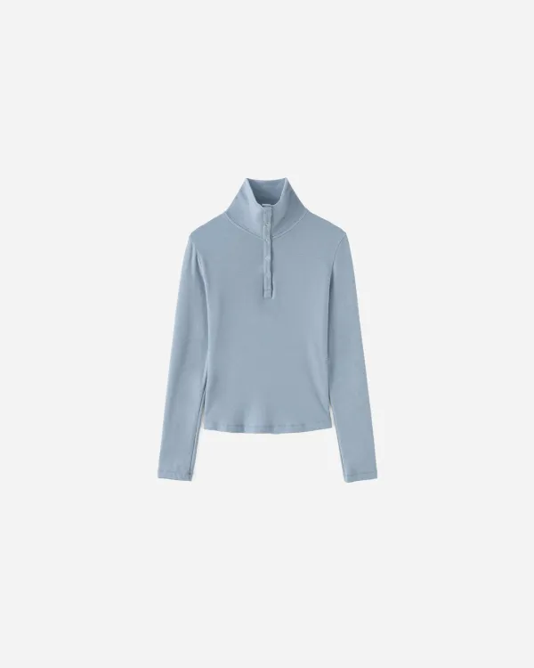 Demi High Neck Button T-shirt
