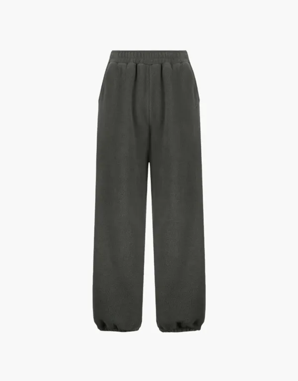 fleece banding pants - charcoal