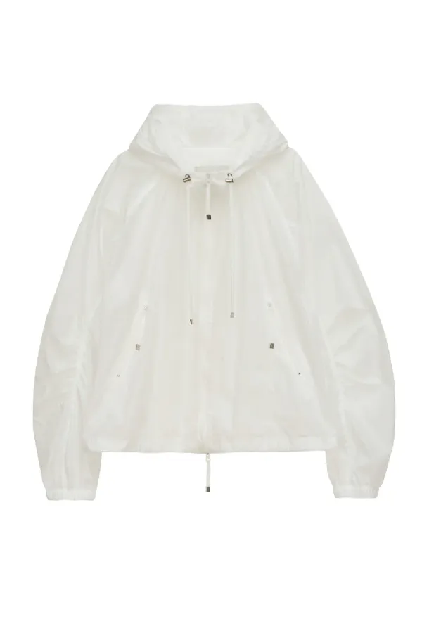 [8TH] LIGHT SHIRRING WINDBREAKER (WHITE)