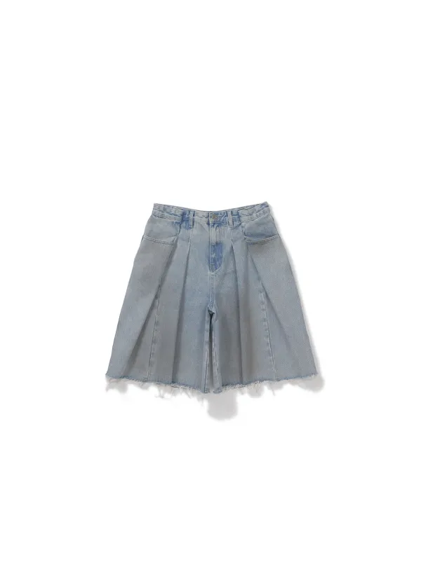 TUCK BERMUDA SHORTS (BLUE)