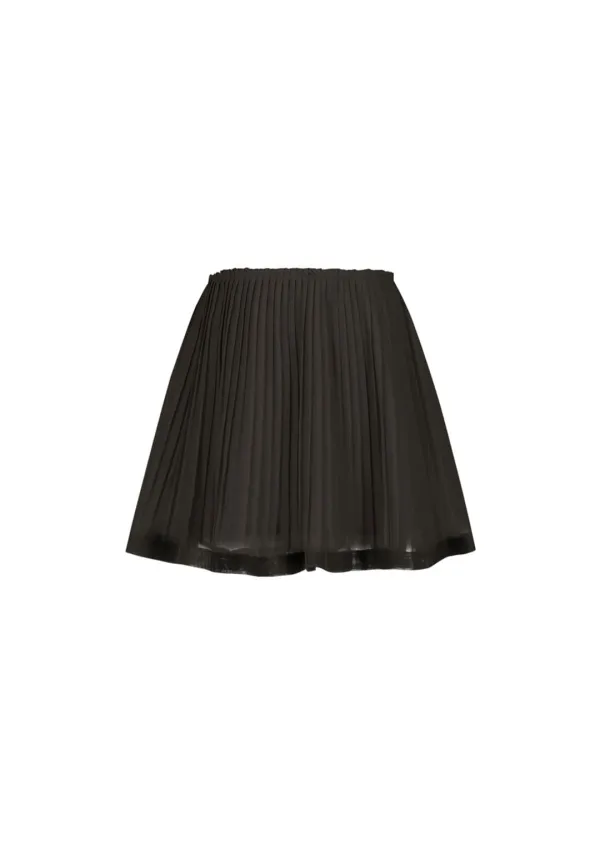 Pleated Mini Skirt, Brown