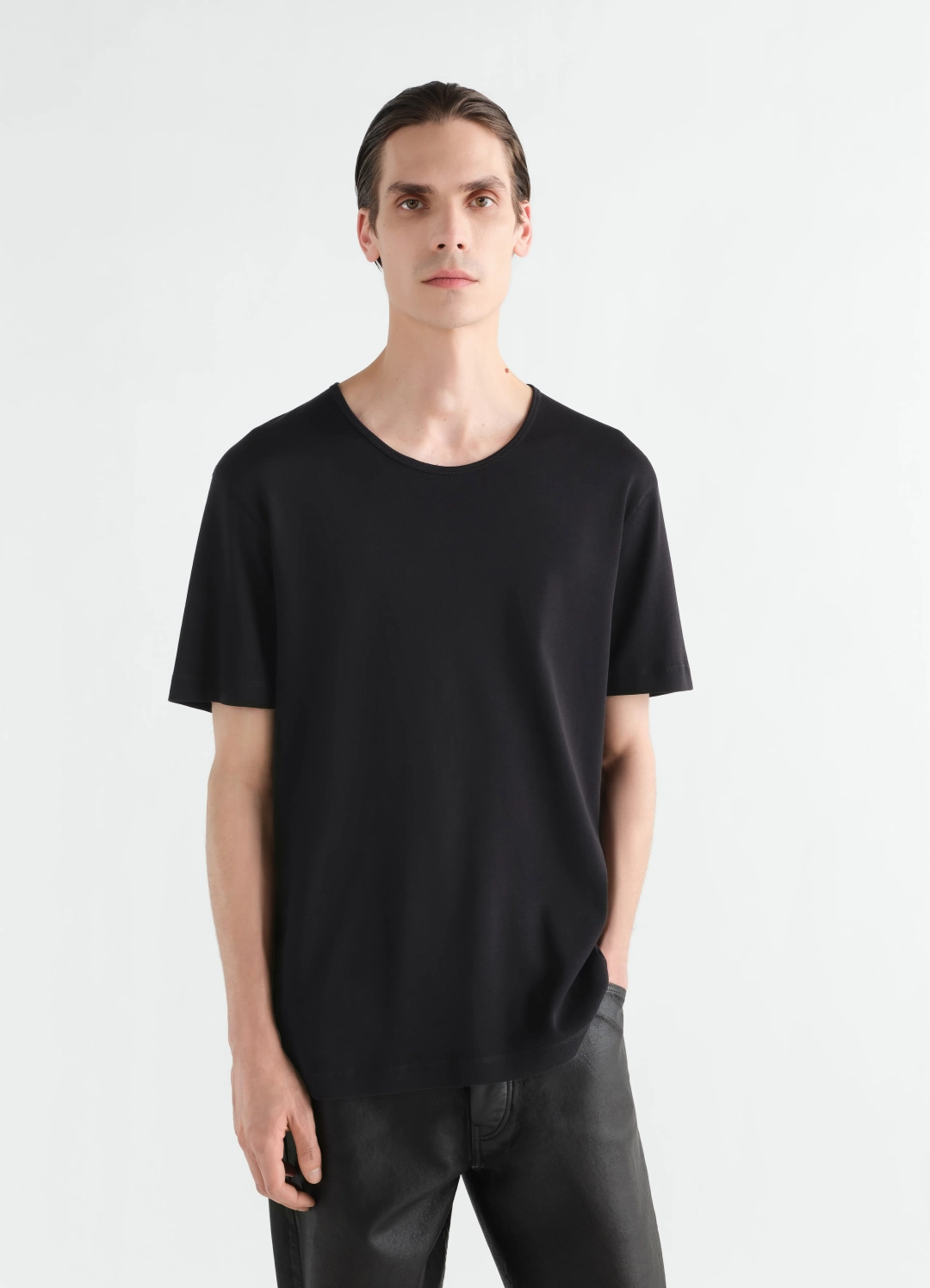르메르 SCOOP-NECK T-SHIRT IN RIBBED JERSEY 상품 이미지 1