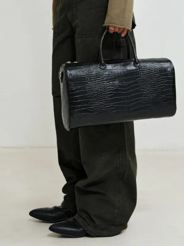 [PLZPROJECT] PYTHON BOSTON BAG, BLACK