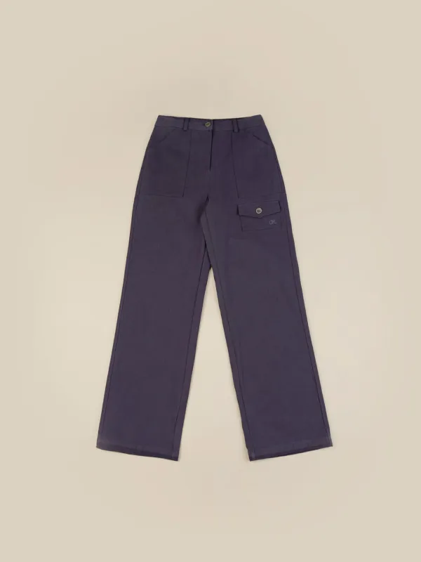 COTTON CARGO DENIM PANTS [ DEEP NAVY ]
