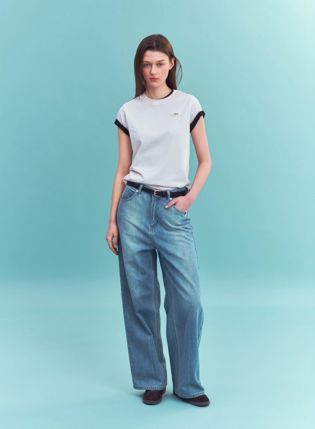 세터 (W) Supima Basic Crewneck T-Shirt - Light Pink 상품 이미지 3
