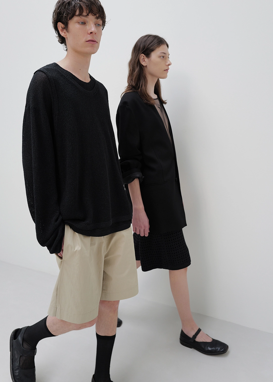우마뭉 Japanese paper yarn vest layered pullover_Washed black 상품 이미지 2