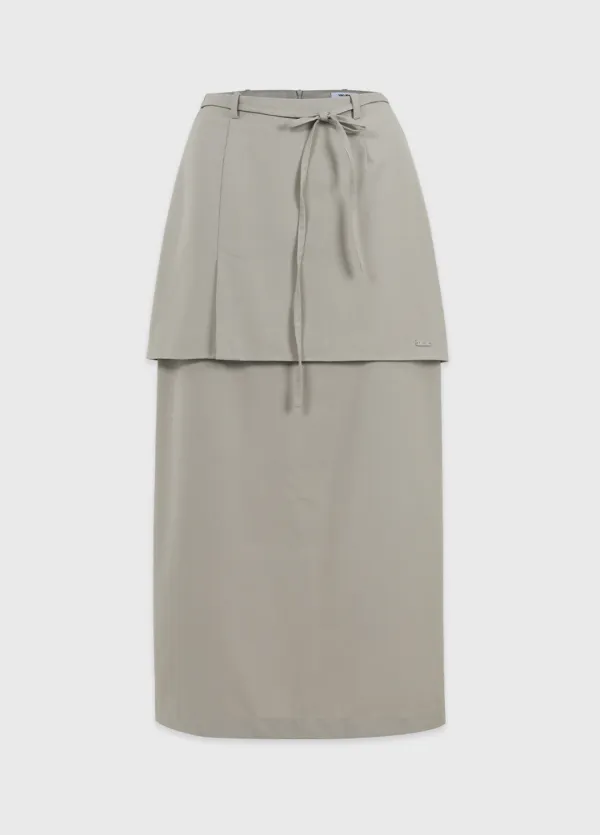  [25-36]  Aaron Layered Long Skirt  에런 레이어드 롱 스커트 (가을-겨울-긱시크룩-하객룩-오피스룩-데이트룩-데일리룩-격식룩-일자핏-체형커버-레이어드-자체제작) 