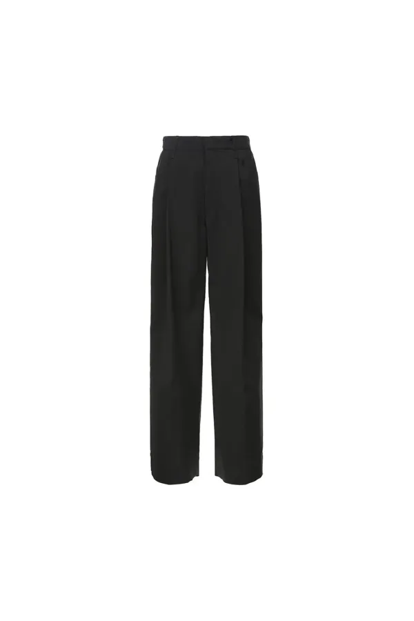 Diagonal Pocket Slacks, Black