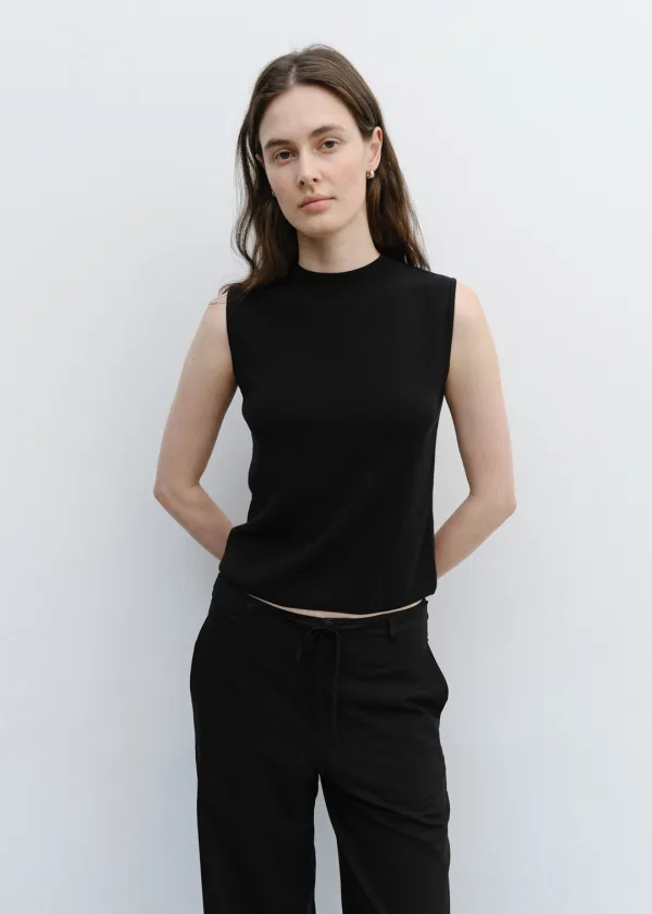 [2nd] Mock Sleeveless Knit in Black