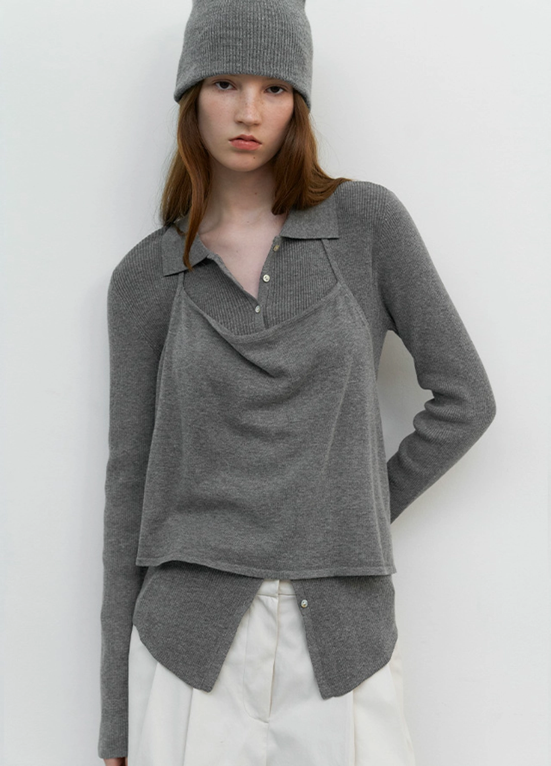 아뜰리에 나인 (Z-CD-2256)HALTER BUSTIER SET COLLAR CARDIGAN S 상품 이미지 1
