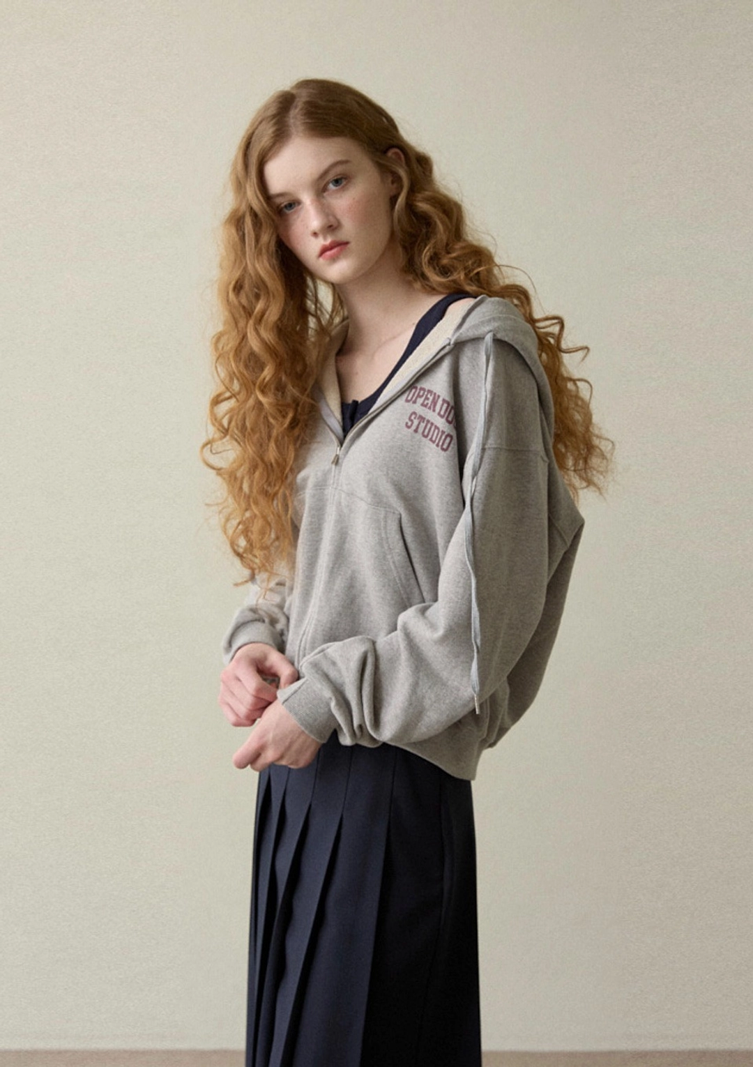 오픈도어 opendoor hooded zip-up GRAY 상품 이미지 2