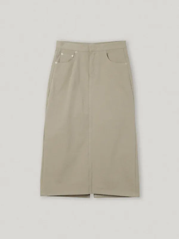 Beige Basel Shirring Skirt