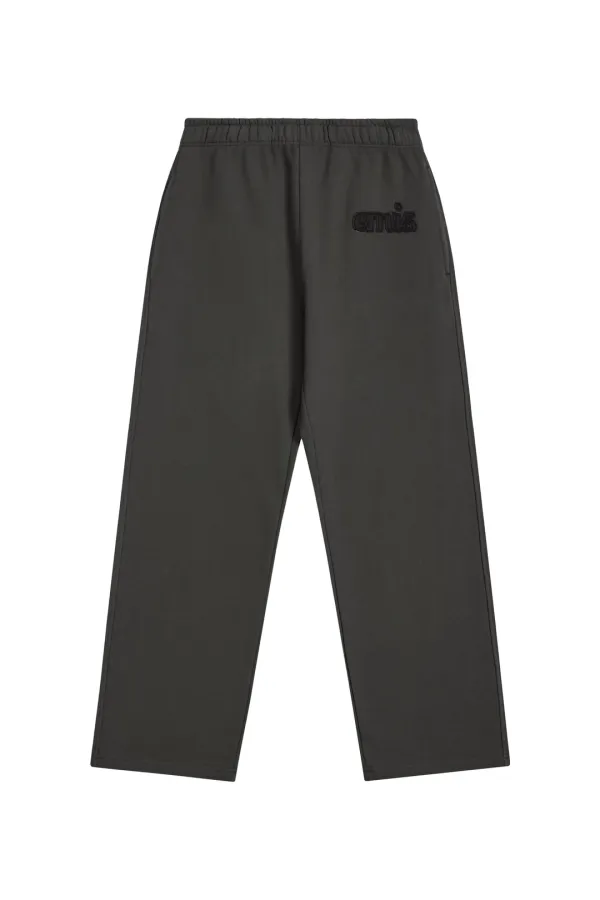 COLOR-BLOCK APPLIQUE JOGGER PANTS-CHARCOAL