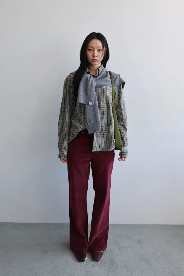 Natural Check Shirt_Olive [9/21일부터 배송]