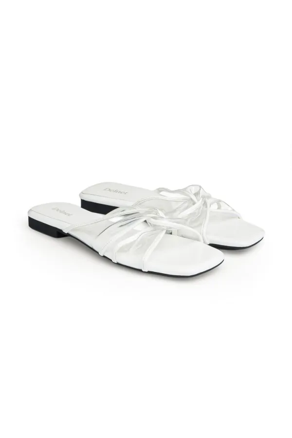 JELLY TWISTED SLIPPERS IN WHITE