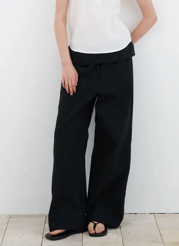 Margo Fold-over Pants (Black)