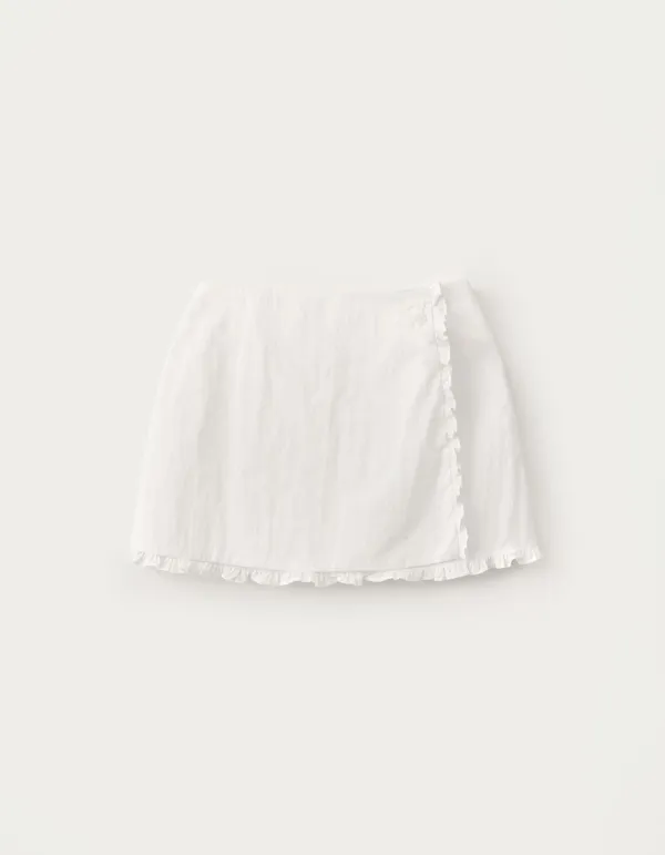 6.23 출고 Frill Rap Mini Skirt - Ivory