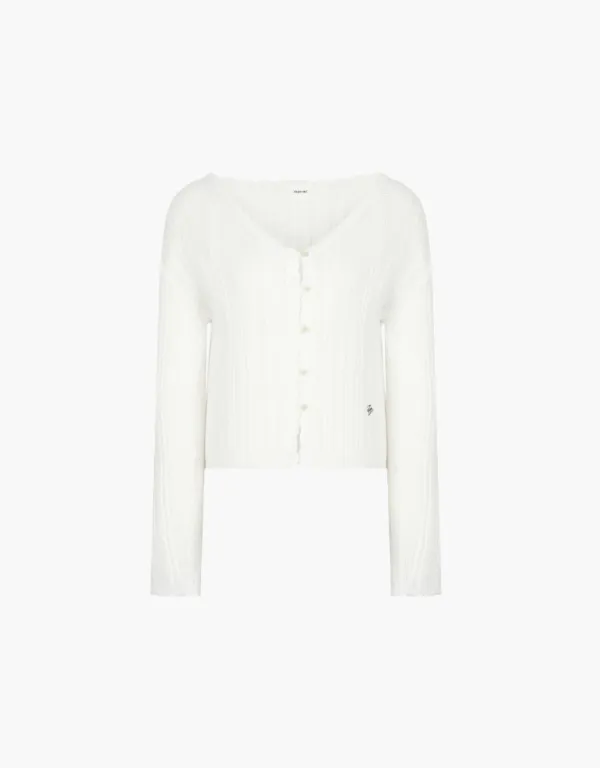 eyelet skashi cardigan - off white