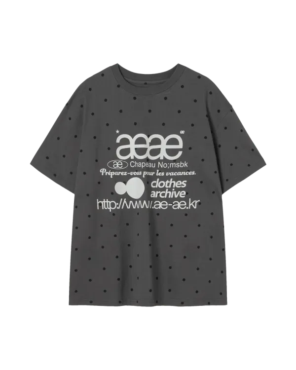 [6/4 예약발송] WEB LOGO DOT T-SHIRTS [CHARCOAL]