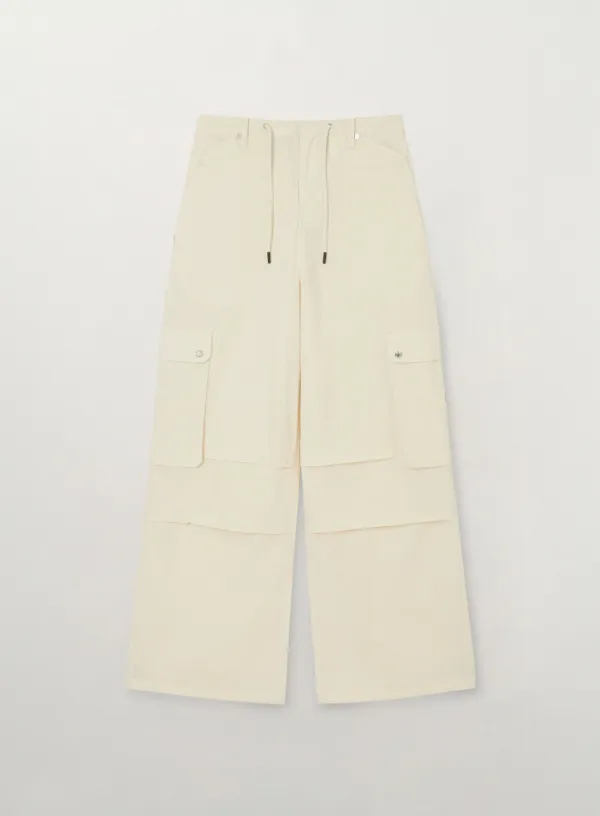 (W) Pocket Parachute Pants - Cream