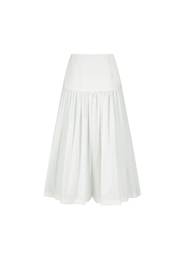 [예약주문] Shirring Culotte Pants, White