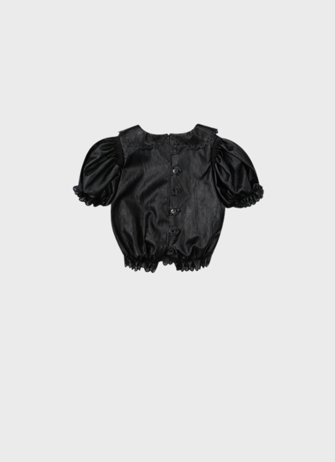 프레클 rose cropped blouse in leather 상품 이미지 3