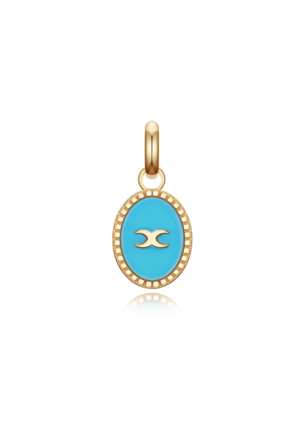 Blue Oval Charm