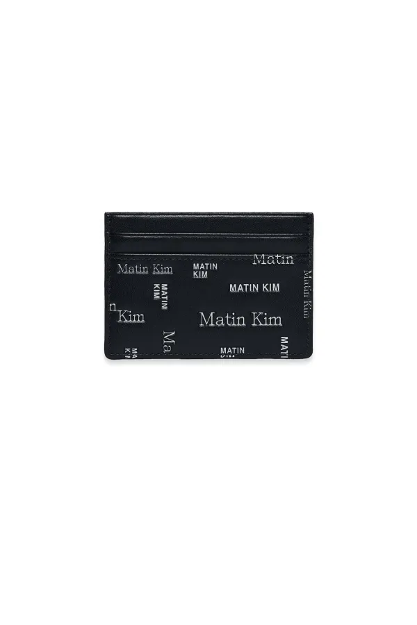 MATIN ALL-OVER LOGO CARD WALLET IN BLACK