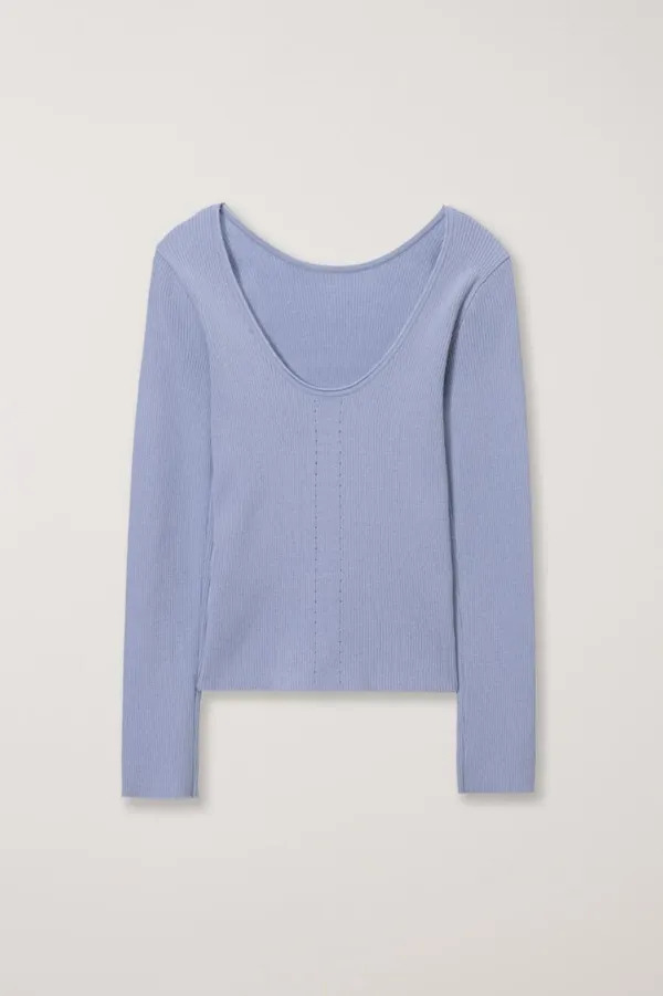 2-WAY SCOOP BACK KNIT TOP SOFT BLUE_UDSW5A203B1