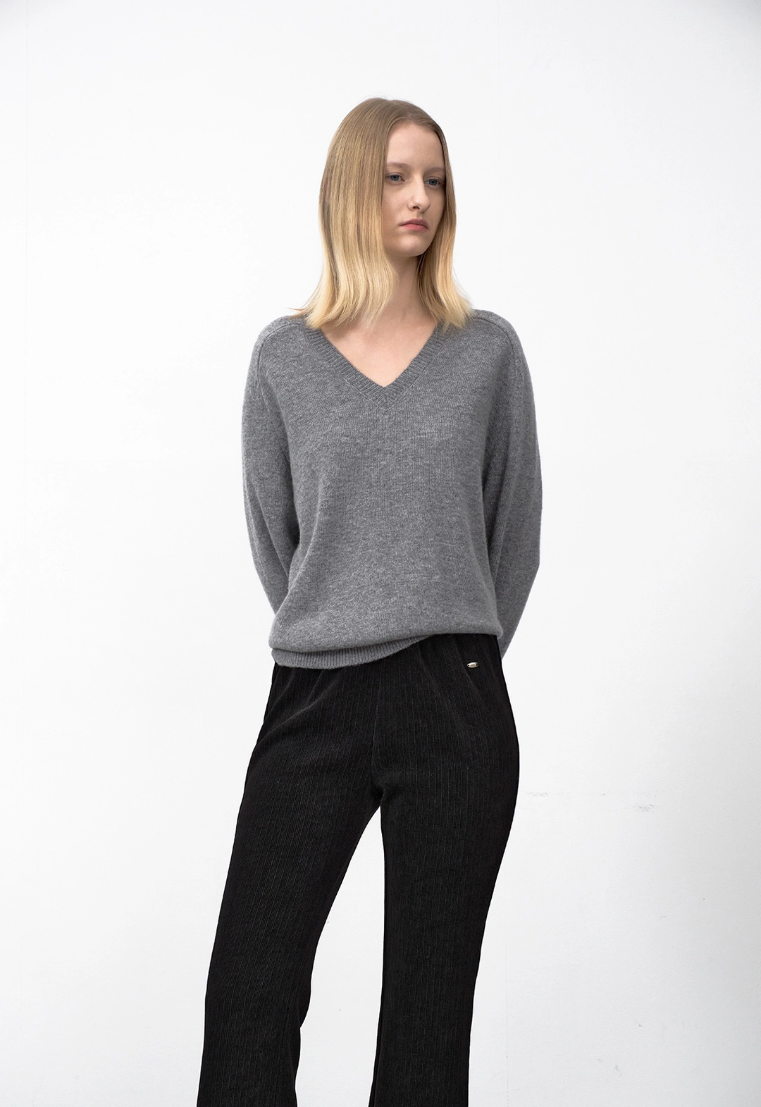아뜰리에 나인 (PT-5725)WARM TEXTURE BANDING BOOTCUT PANTS 상품 이미지 3